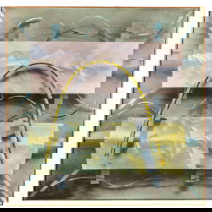 Masoud Yasami (American, b. 1949).: Masoud Yasami (American, b. 1949).Cut-Out #32, 1982.Acrylic on canvas, signed and dated lower left, framed.48 x 48in (121.9 x 121.9cm)49 x 49in (124.5 x 124.5cm/frame).