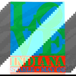 Robert Indiana (American, 1928-2018).: Robert Indiana (American, 1928-2018)."Love", Indiana, Stable, May 66, 1966.Color screenprint on wove paper, not signed, in good condition aside from small tears along sheet edges, not framed