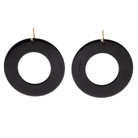 Pair of Lacquer, 18k Hoop Earrings, Elsa Peretti for Tiffany & Co.