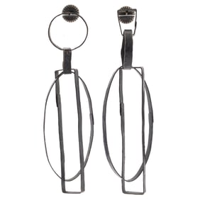 Pair of Oxidized Sterling Silver Earrings, Biba Schutz