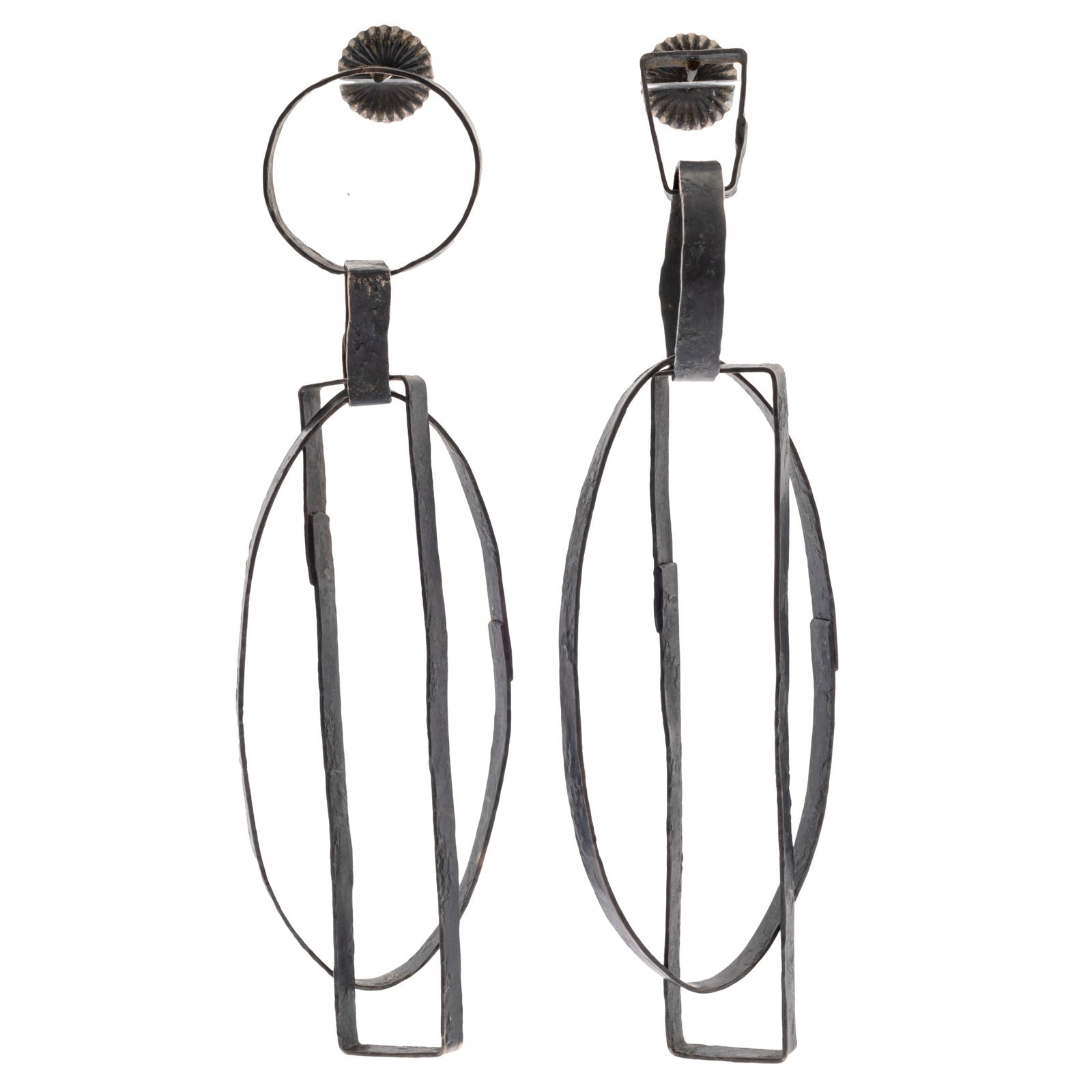 Pair of Oxidized Sterling Silver Earrings, Biba Schutz (1 of 4)