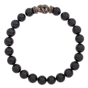 Black Onyx, Sterling Silver Necklace