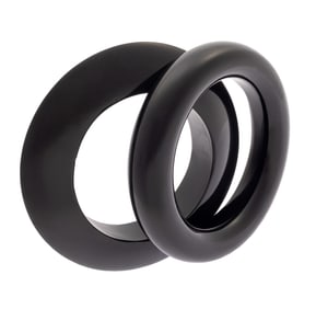 Two Black Acrylic Bangle Bracelets, Dandelion