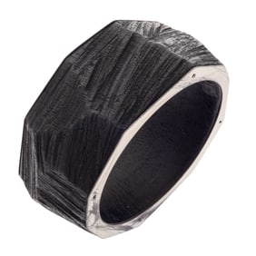 Sculptural Wood, Metal Bangle Bracelet, Julia Turner
