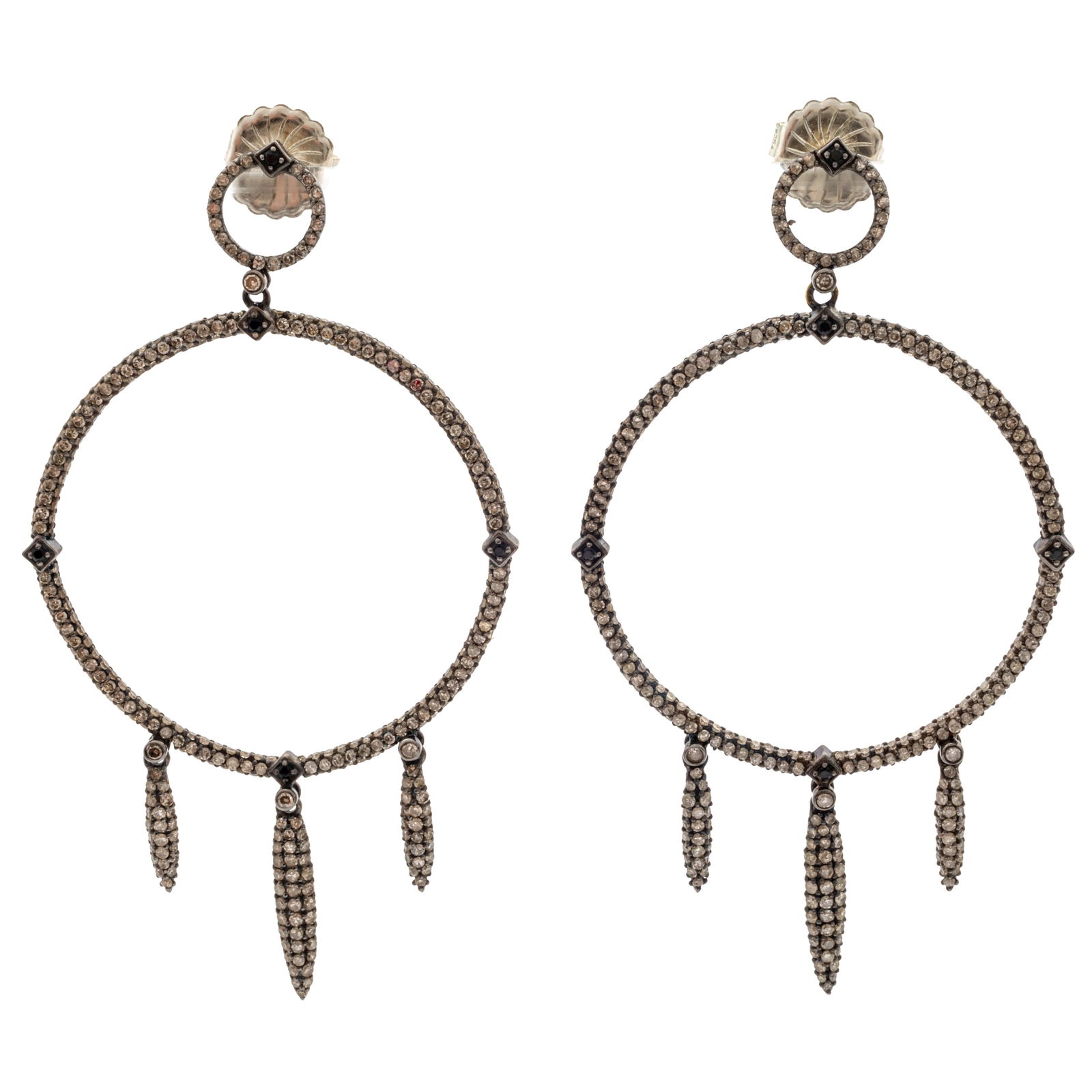 Pair of Diamond, Spinel, Sterling Silver Earrings, Siena Lasker (1 of 3)