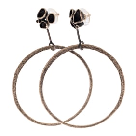 Pair of Black Spinel, Sterling Silver Earrings, "Oceanic," Monique Rancourt