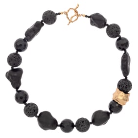 Lava, Onyx, Bead Necklace, Julia Turner