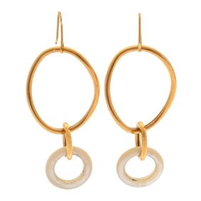 Pair of Mother-of-Pearl, 18k Earrings, Faraone Mennella