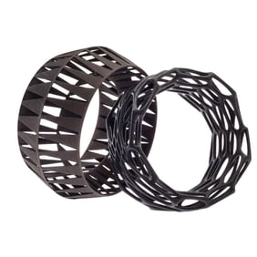 Collection of Two Resin Geometric Bangle Bracelets
