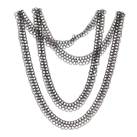Patinated Silver Necklace, "Holme," Joanne Thompson