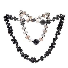 Tourmalinated Quartz, Onyx Necklace, Vicente Agor
