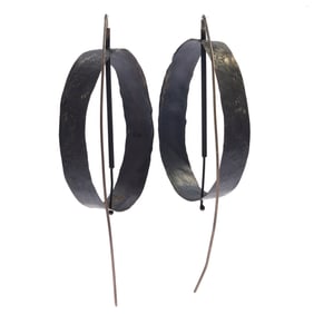 Patinated Silver Earrings, Biba Schutz