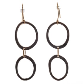 Pair of 10k, Patinated Sterling Silver Earrings, Lisa Ziff