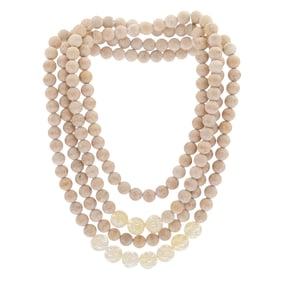 Pair of Ceramic, Resin, Simulated Pearl Necklaces, Tomoko Sato-Albasia