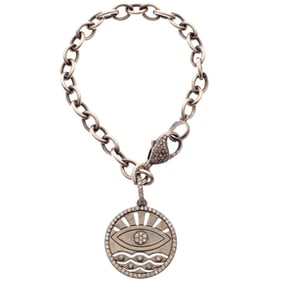 Diamond, Sterling Silver "Evil Eye" Bracelet, Sheryl Lowe