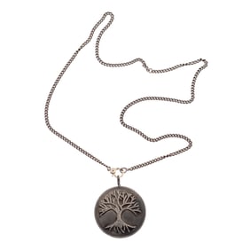 Diamond, Sterling Silver Necklace, "Tree of Life," Sheryl Lowe