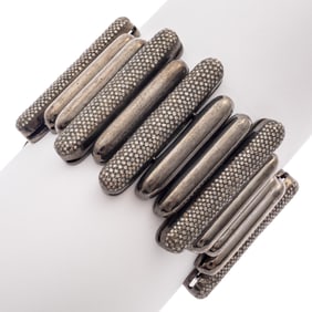 Diamond, Patinated Silver Bracelet, Nina Gilin