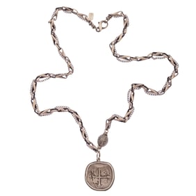 Diamond, Coin, Sterling Silver Necklace, Irit Design