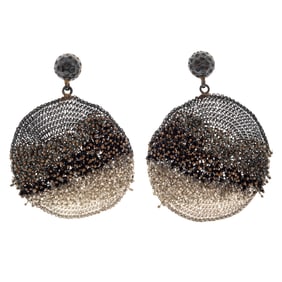 Pair of Bead, Mesh Earrings, Milena Zu
