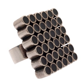 Rubber, Sterling Silver Ring, "Grid," Carmen Z. Valdes