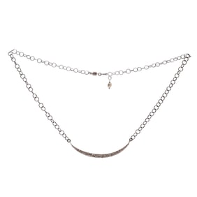 Diamond, Patinated Sterling Silver Necklace
