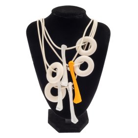 Collection of Four Bone, Rubber Necklaces, Bernhard Wilhelm