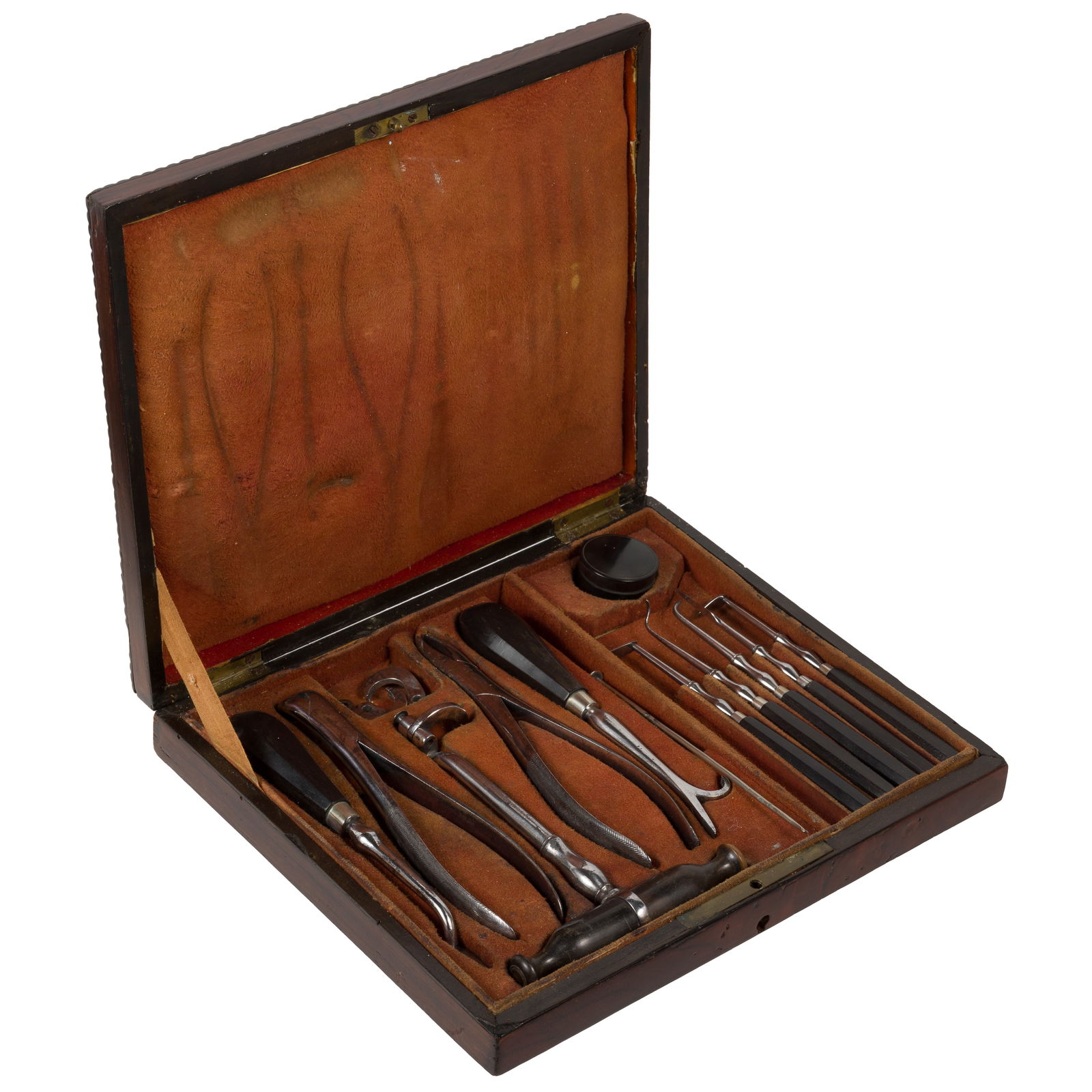 French Dental Kit by Charriere: French Dental Kit by CharriereEarly 19th century dental kit by Joseph Frederic Charriere. The kit includes forceps signed by Charriere, cauteries, scalers, an elevator, an ebony handled tooth key with