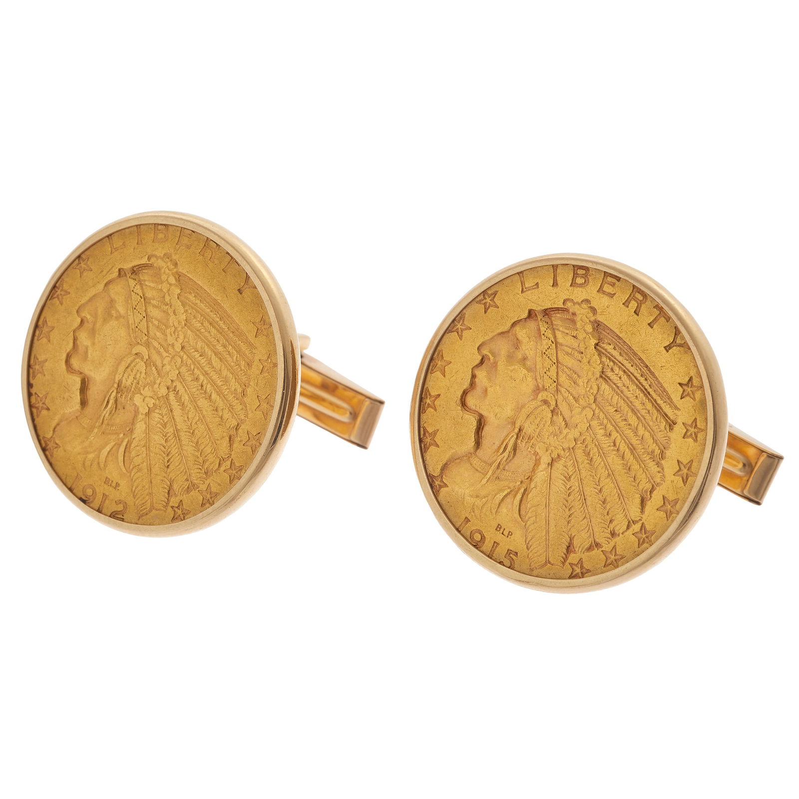 Pair of Indian Head Coin, 14k Cufflinks (1 of 2)