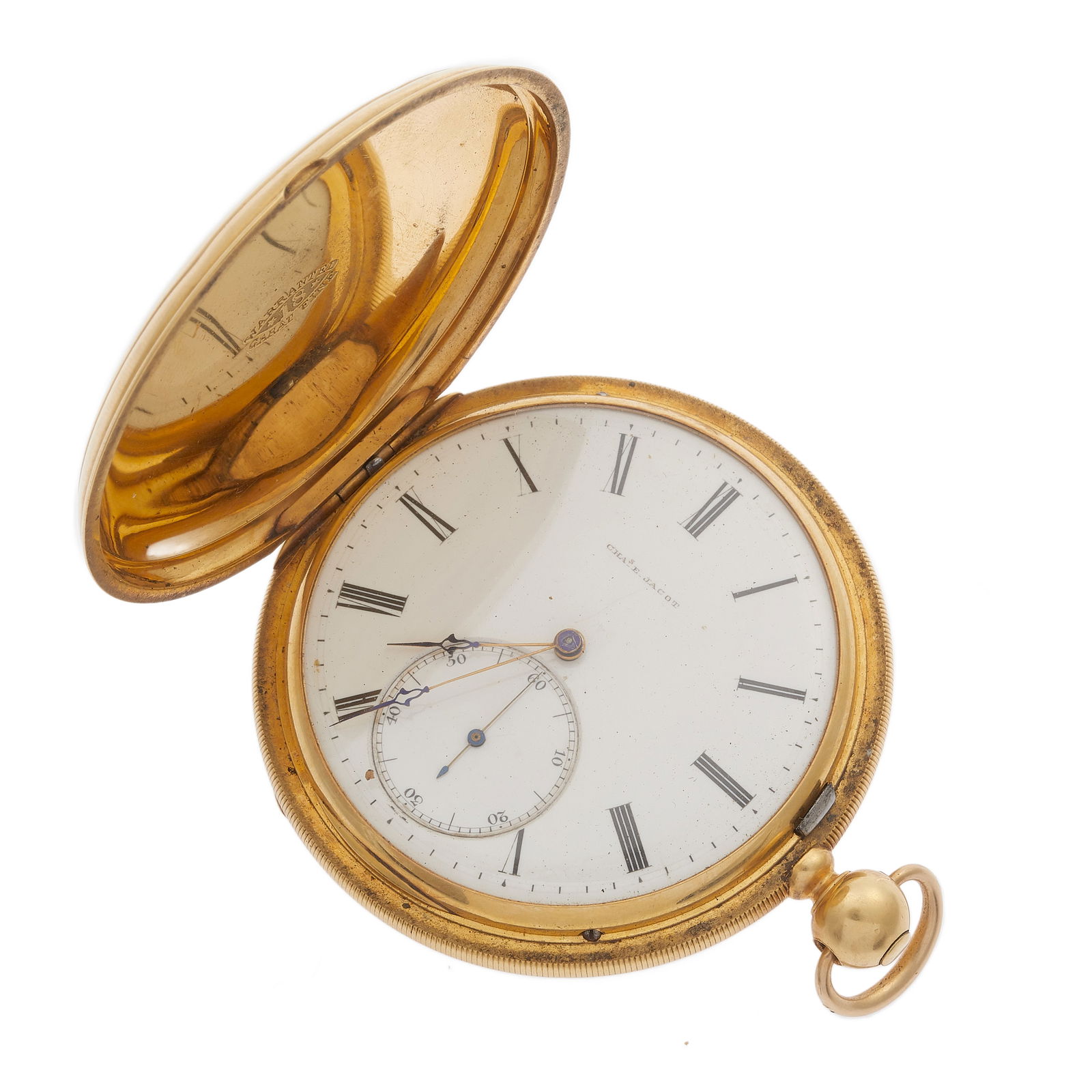 Charles Jacot 18k Yellow Gold Hunting Case Pocket Watch (1 of 5)
