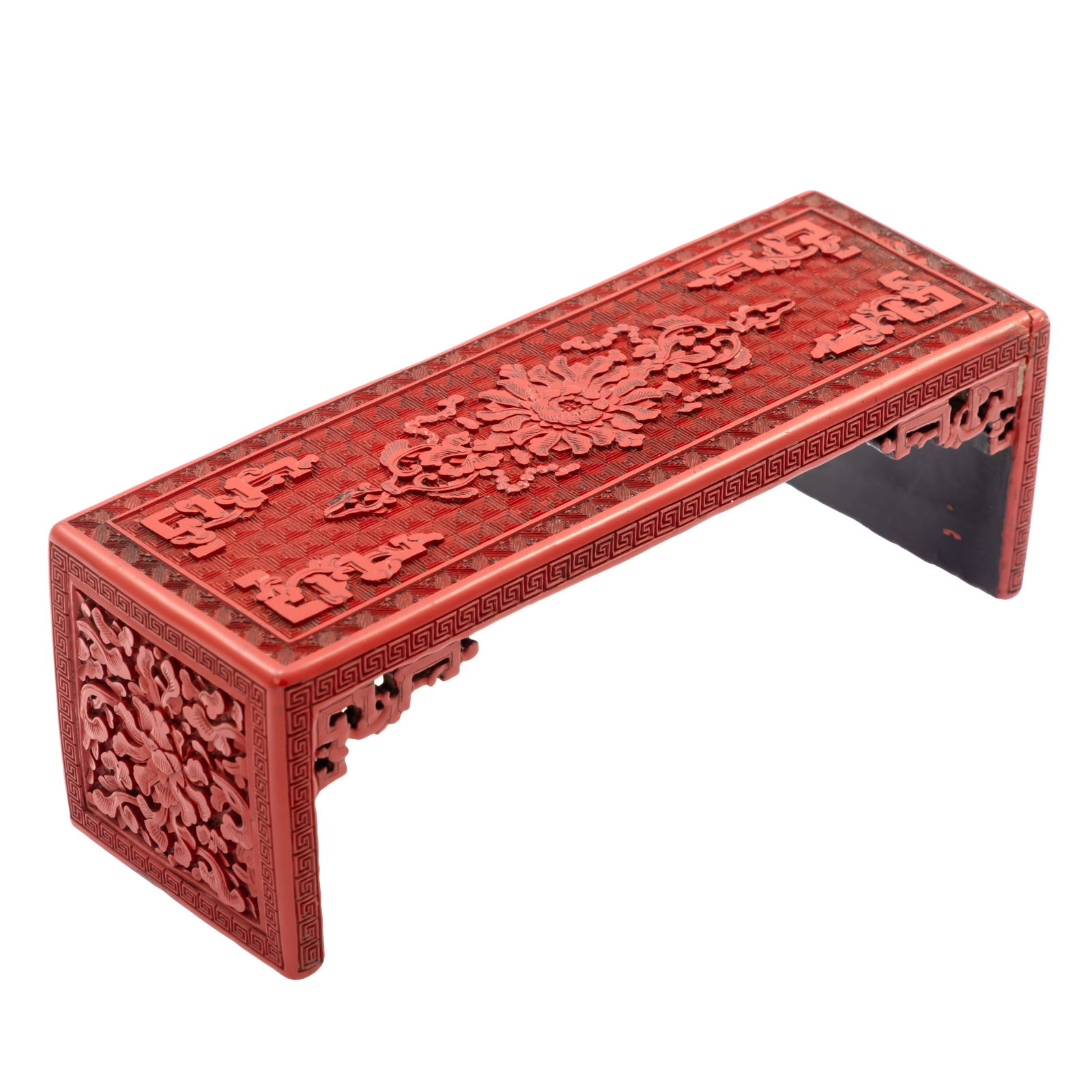 Chinese Cinnabar Carved Miniature Stand (1 of 5)