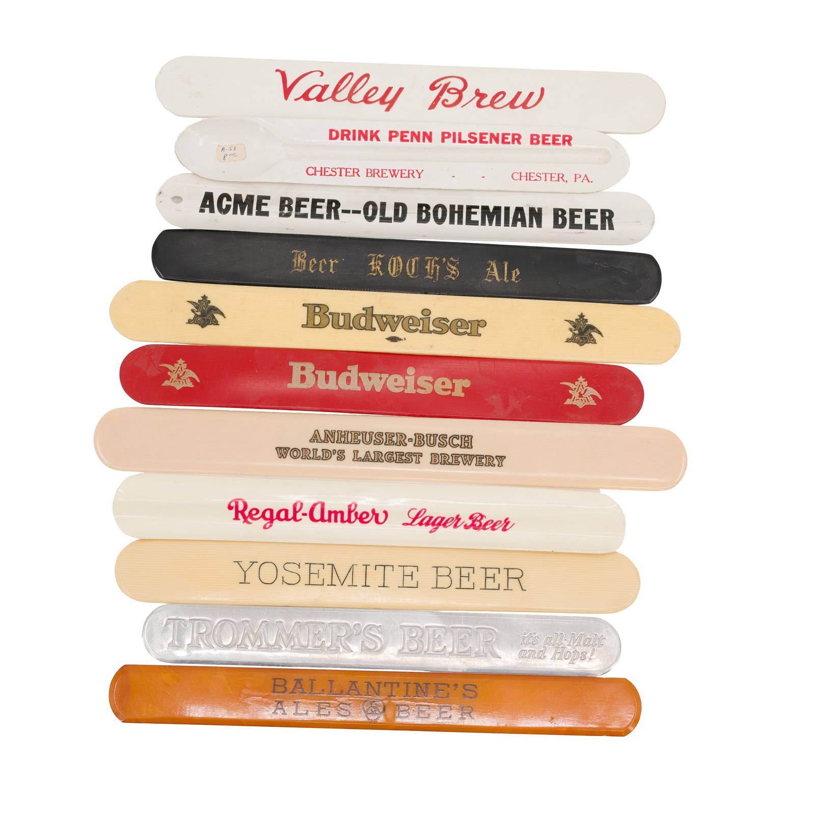 Vintage Draft Beer Foam Scrapers Auction