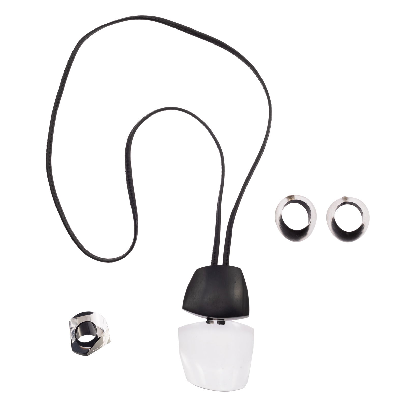 Collection of Ebony, Acrylic, Leather Jewelry