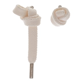 Pair of Enamel, White Metal Earrings, "Shoelaces," Maison Margiela