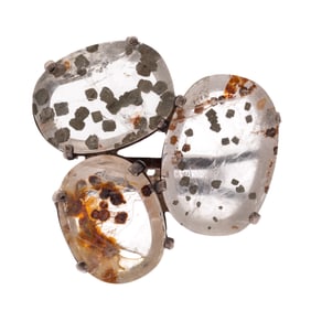 Pyrite-in-Quartz, Silver Ring