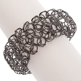 Oxidized Silver Bracelet, "Jarvie," Joanne Thompson