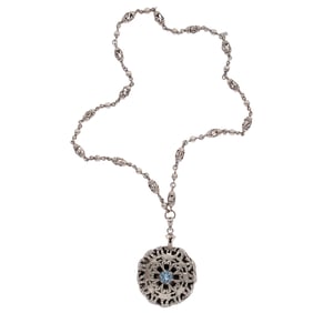 Mexican Synthetic Spinel, Sterling Silver Necklace