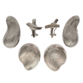 Three Pairs of Tiffany & Co. Sterling Silver Ear Clips