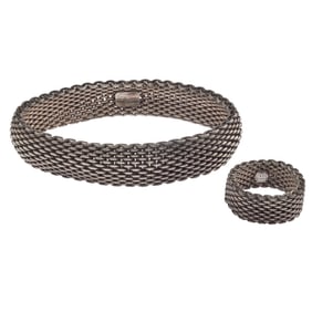 Tiffany & Co. Sterling Silver "Somerset" Bracelet and Ring