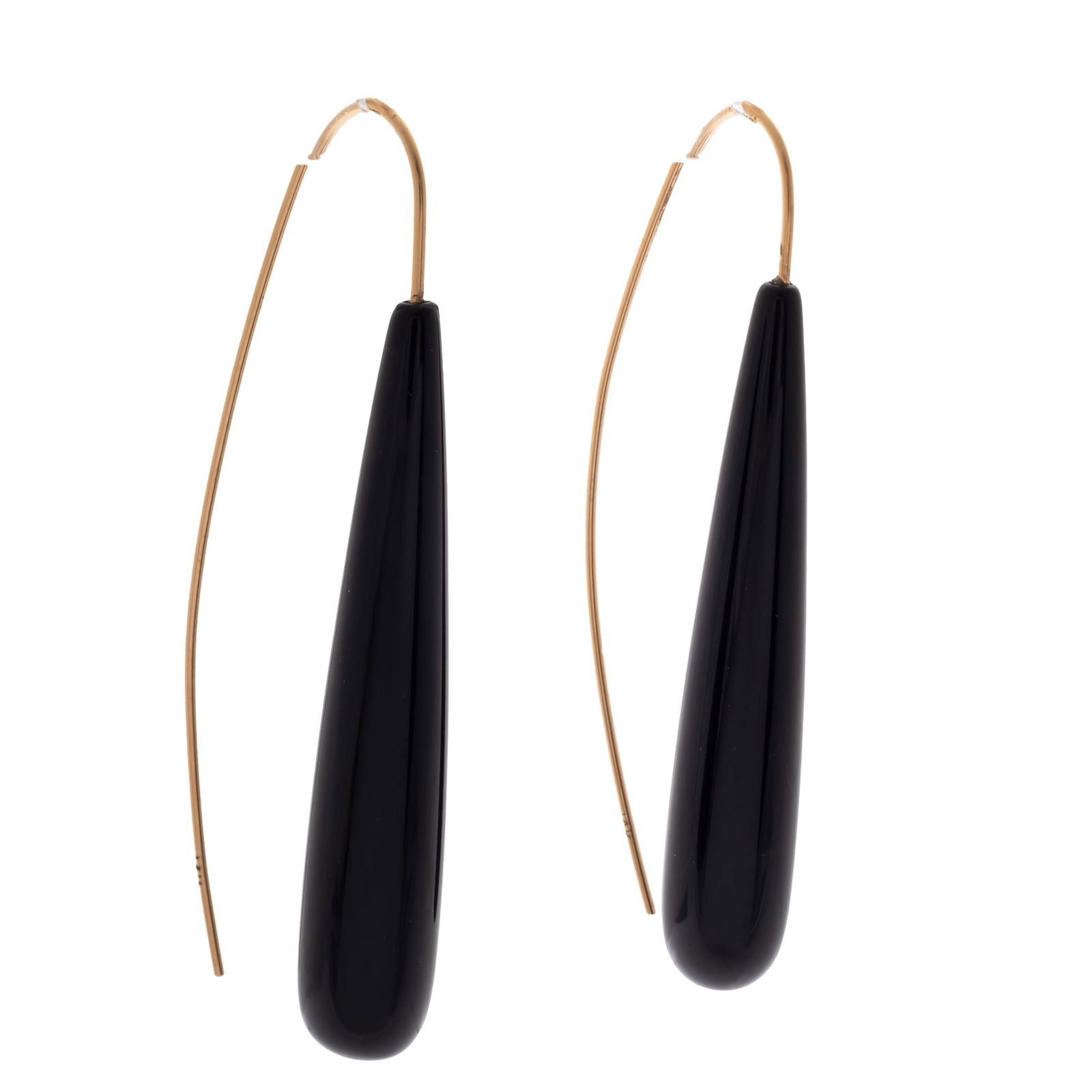 Pair of Onyx, 14k Yellow Gold Earrings (1 of 3)