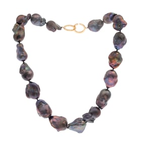 Baroque Freshwater Pearl, 14k Yellow Gold Necklace