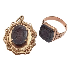 Agate Intaglio, Diamond, 14k Jewelry Items