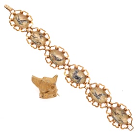 Collection of Victorian, Edwardian 10k, Vermeil Hunting Jewelry