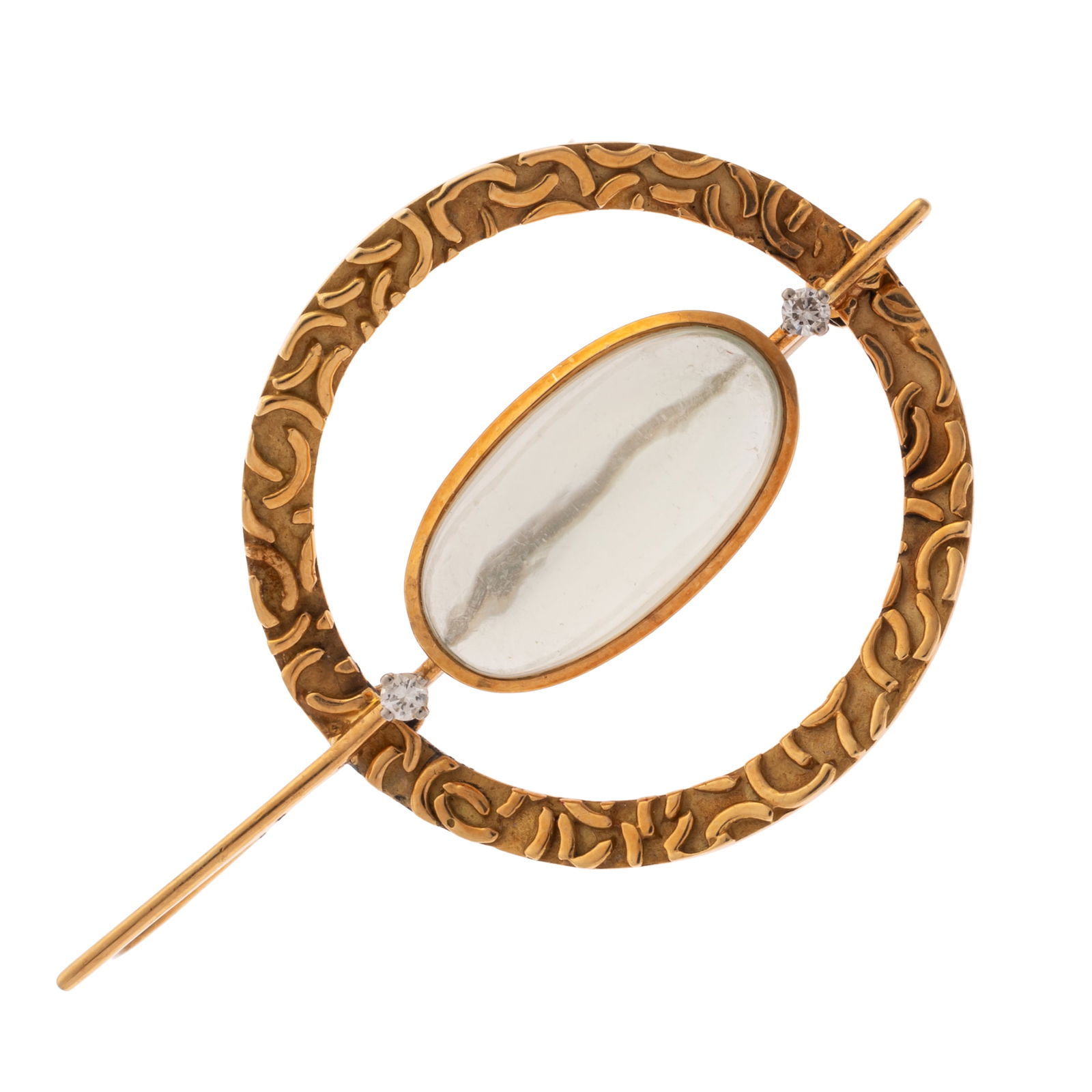 Moonstone, Diamond, 18k Pin Pendant (1 of 4)