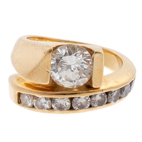 Diamond, 18k Yellow Gold Ring