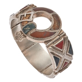 Victorian Scottish Agate, Sterling Silver Bracelet
