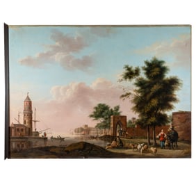 Dutch Landscape, after the 17th Century genre, With a Later San Francisco Gilded Age History