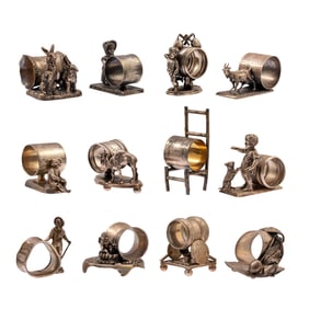 Collection of Meriden Figural Napkin Rings