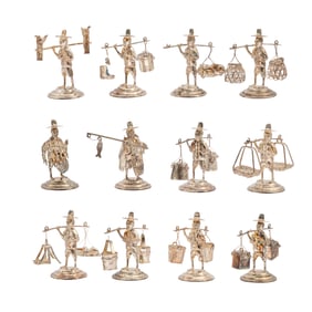 Vintage Sterling Figural Place Card Holders, Hong Kong