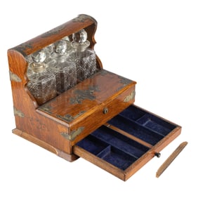 Victorian Walnut Tantalus