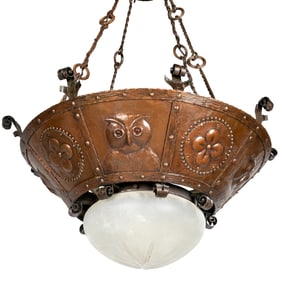 Arts & Crafts Copper Chandelier